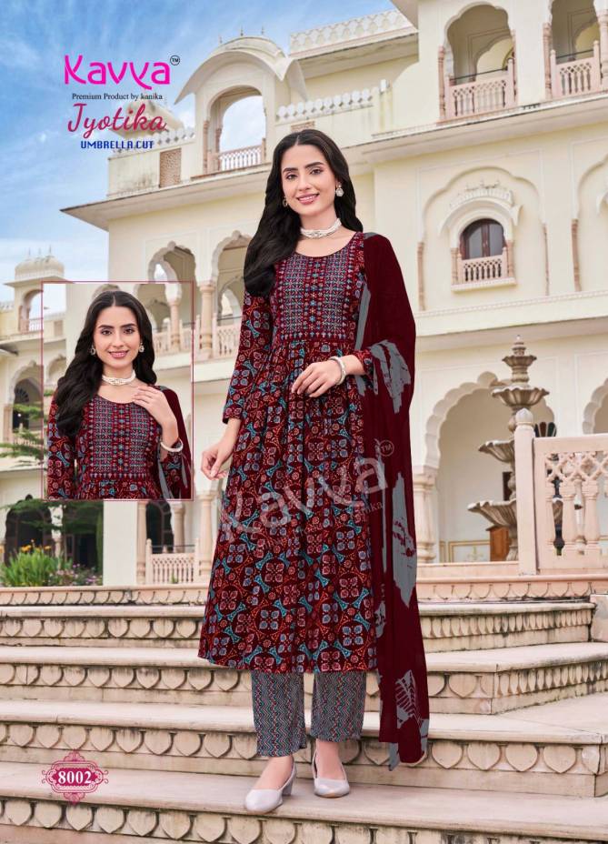 Jyotika Vol 8 By Kavya Capsule Foil Printed Kurti With Bottom Dupatta Wholesale Shop In Surat